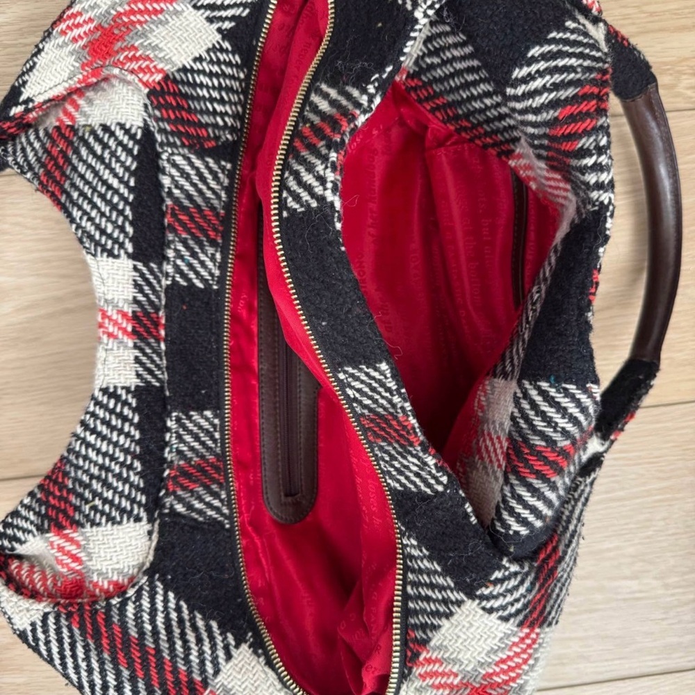 Kate Spade Plaid Hobo Bag in Black, Red, and White - Picture 2 of 2